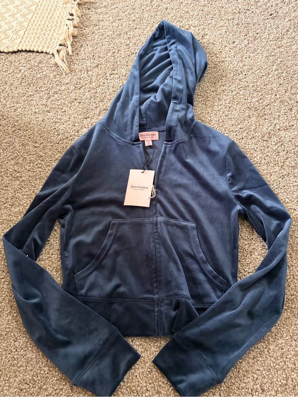 Juicy Couture Navy Velour Hoodie